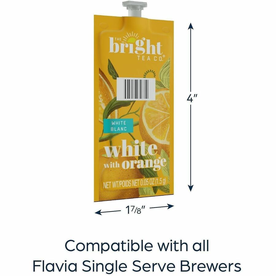 Compatible with Flavia Aroma, Flavia Creation 300, FLAVIA Creation 600 - White Tea - Decaffeinated - Kosher - 100 / Carton