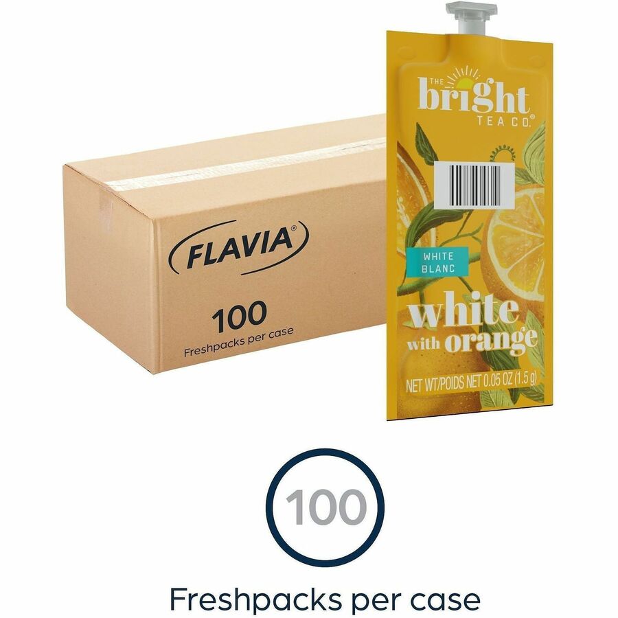 Compatible with Flavia Aroma, Flavia Creation 300, FLAVIA Creation 600 - White Tea - Decaffeinated - Kosher - 100 / Carton