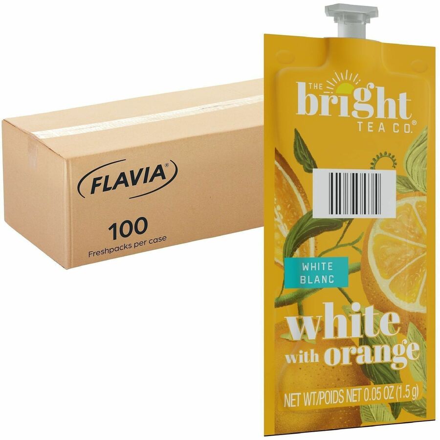 Compatible with Flavia Aroma, Flavia Creation 300, FLAVIA Creation 600 - White Tea - Decaffeinated - Kosher - 100 / Carton