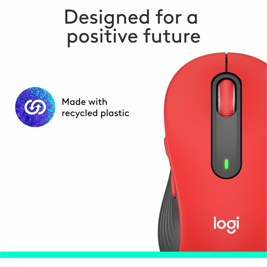 Optical - Wireless - Bluetooth/Radio Frequency - Red - USB - 2000 dpi - Scroll Wheel - 5 Button(s) - 5 Programmable Button(s) - Large Hand/Palm Size