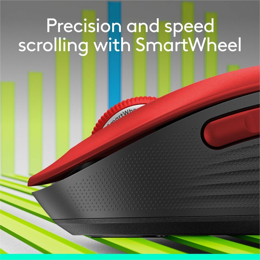 Optical - Wireless - Bluetooth/Radio Frequency - Red - USB - 2000 dpi - Scroll Wheel - 5 Button(s) - 5 Programmable Button(s) - Large Hand/Palm Size