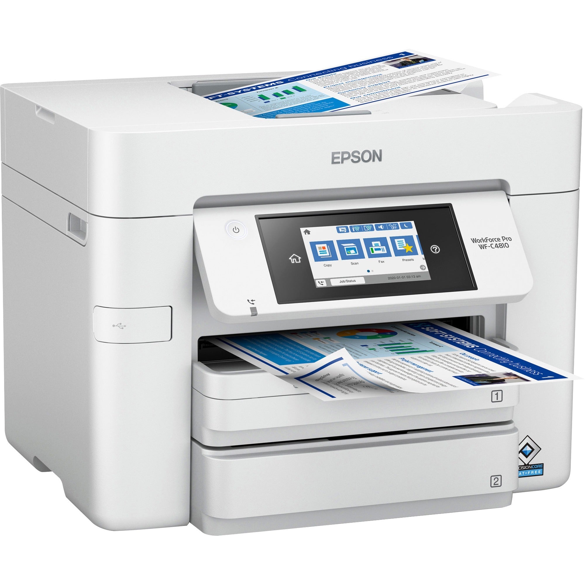 Copier/Fax/Printer/Scanner - Automatic Duplex Print - Color Scanner - 1200 dpi Optical Scan - Color Fax - Wireless LAN - For Plain Paper Print - 1 Each