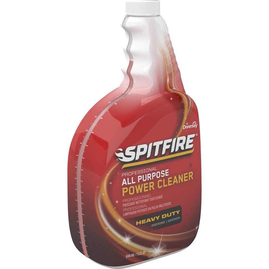Diversey Spitfire Power Cleaner - Ready-To-Use - 32 fl oz (1 quart) - Fresh Scent - Heavy Duty - Red Spray Bottle - 4 / Carton