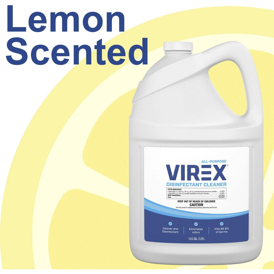 Diversey All-Purpose Virex Disinfectant Cleaner - Ready-To-Use - 128 fl oz (4 quart) - Citrus Scent - Deodorize, Odor Neutralizer - Clear - 2 / Carton