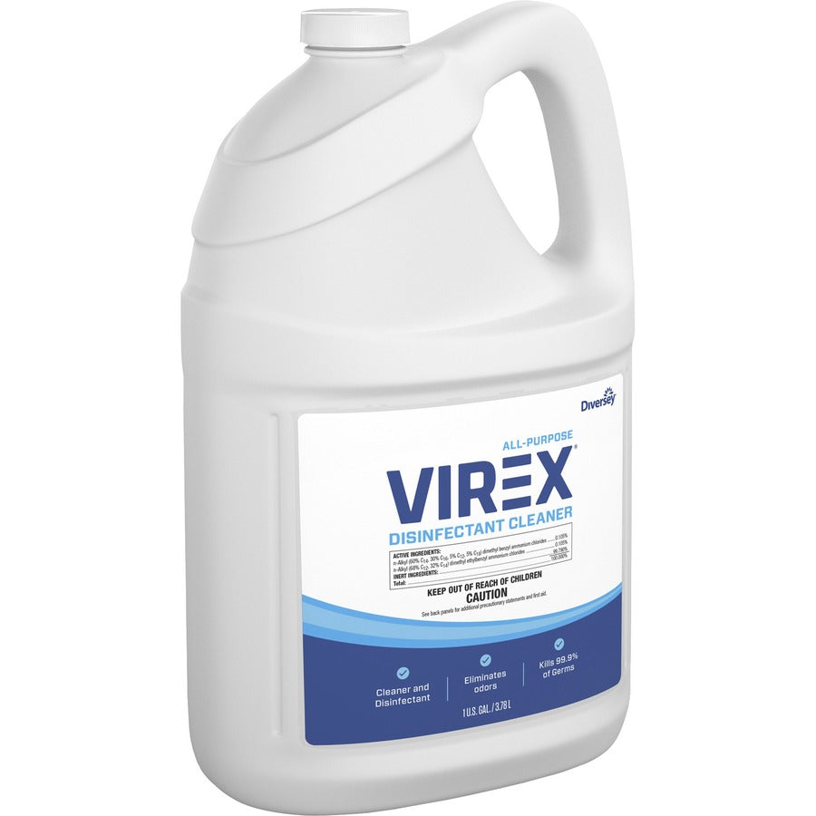 Diversey All-Purpose Virex Disinfectant Cleaner - Ready-To-Use - 128 fl oz (4 quart) - Citrus Scent - Deodorize, Odor Neutralizer - Clear - 2 / Carton