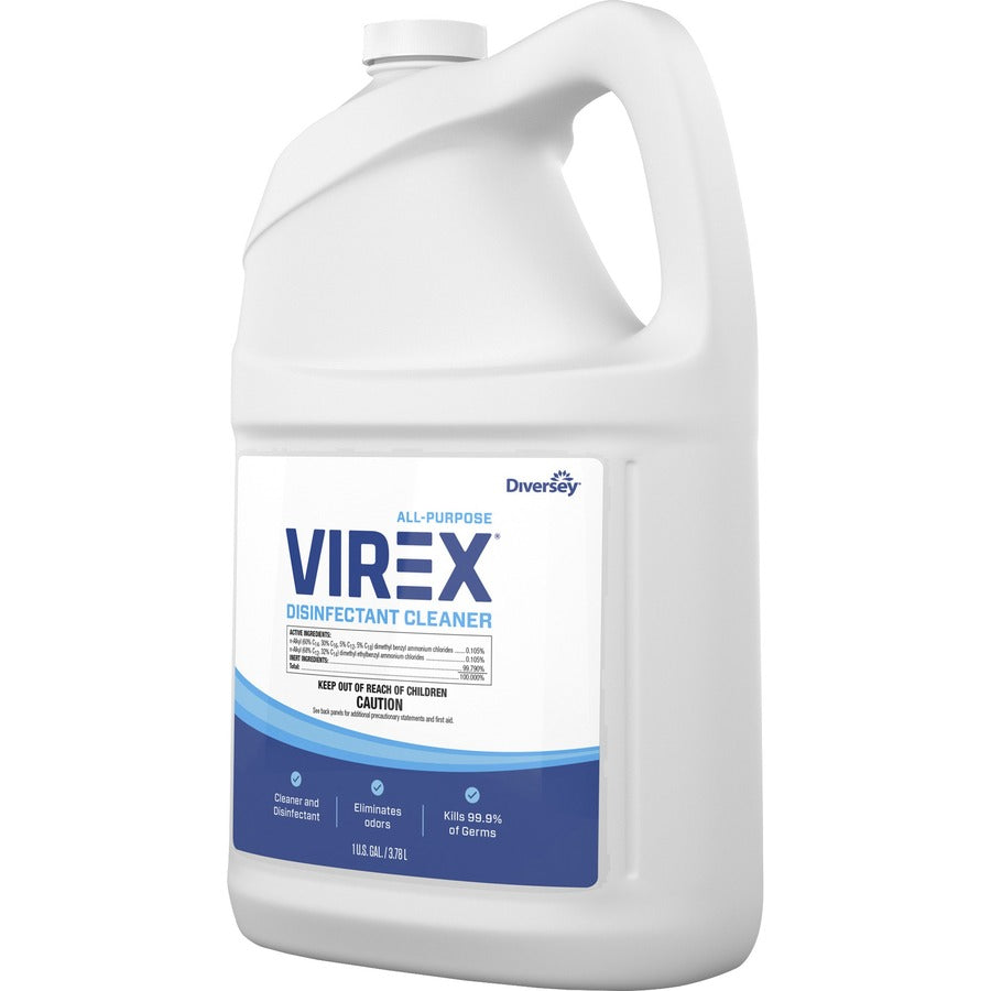 Diversey All-Purpose Virex Disinfectant Cleaner - Ready-To-Use - 128 fl oz (4 quart) - Citrus Scent - Deodorize, Odor Neutralizer - Clear - 2 / Carton