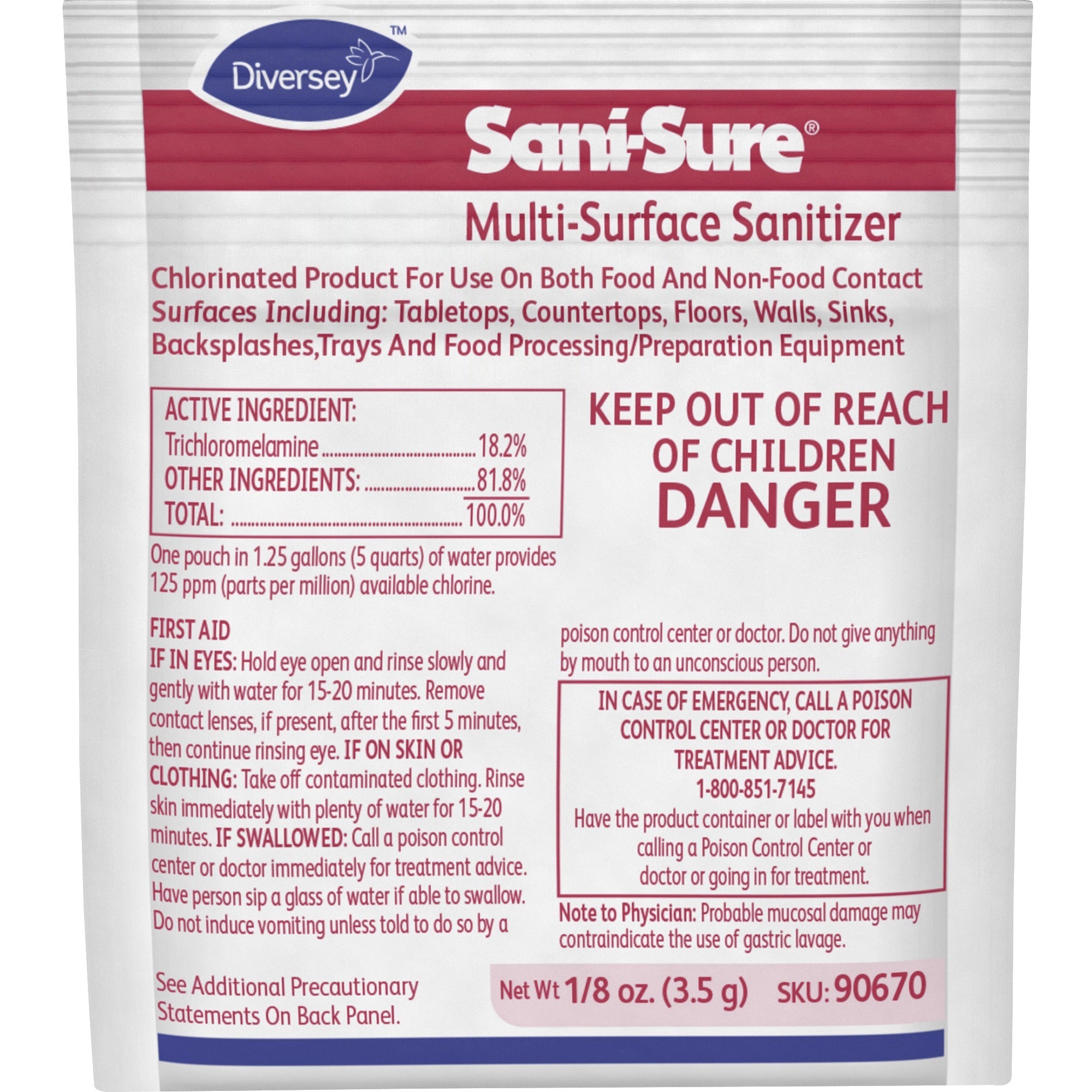 0.13 oz (0.01 lb) - Chlorine Scent - Odorless - Yellow - 100 / Carton