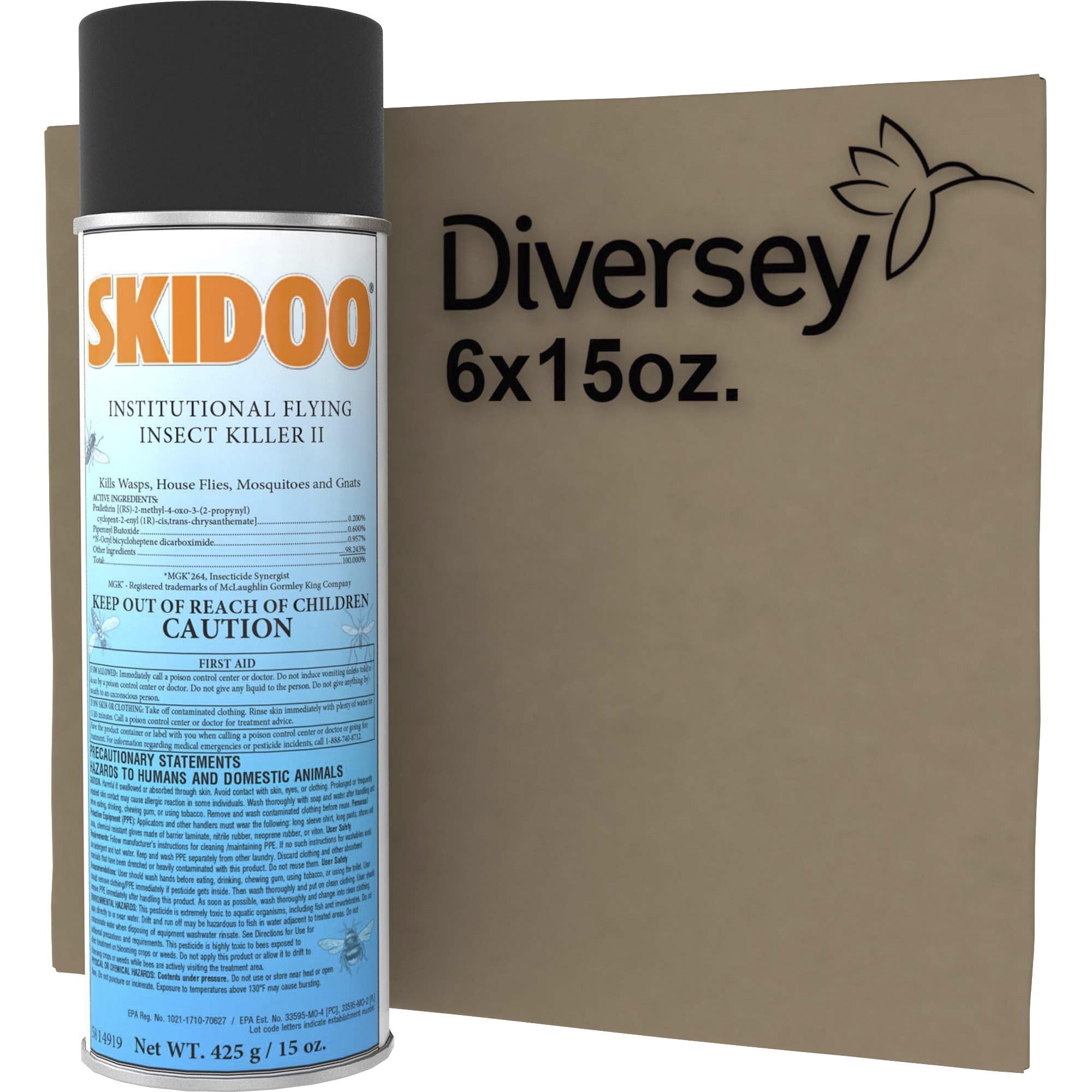 Spray - Kills Wasp, Housefly, Mosquitoes, Gnats - 15 fl oz - White - 6 / Carton