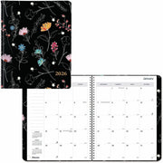 Rediform Essential Weekly/Monthly Planner, 14-Month, December 2025–January 2027, Twin Wire, Dramatic Floral, Soft Cover, Ruled, Tear-off Corners, Monthly Tabs, 1 Each