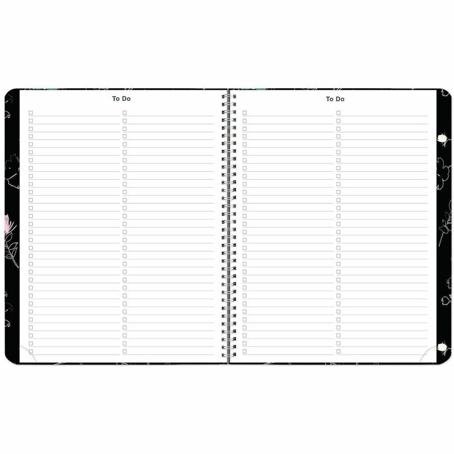 Rediform Essential Weekly/Monthly Planner, 14-Month, December 2025–January 2027, Twin Wire, Dramatic Floral, Soft Cover, Ruled, Tear-off Corners, Monthly Tabs, 1 Each