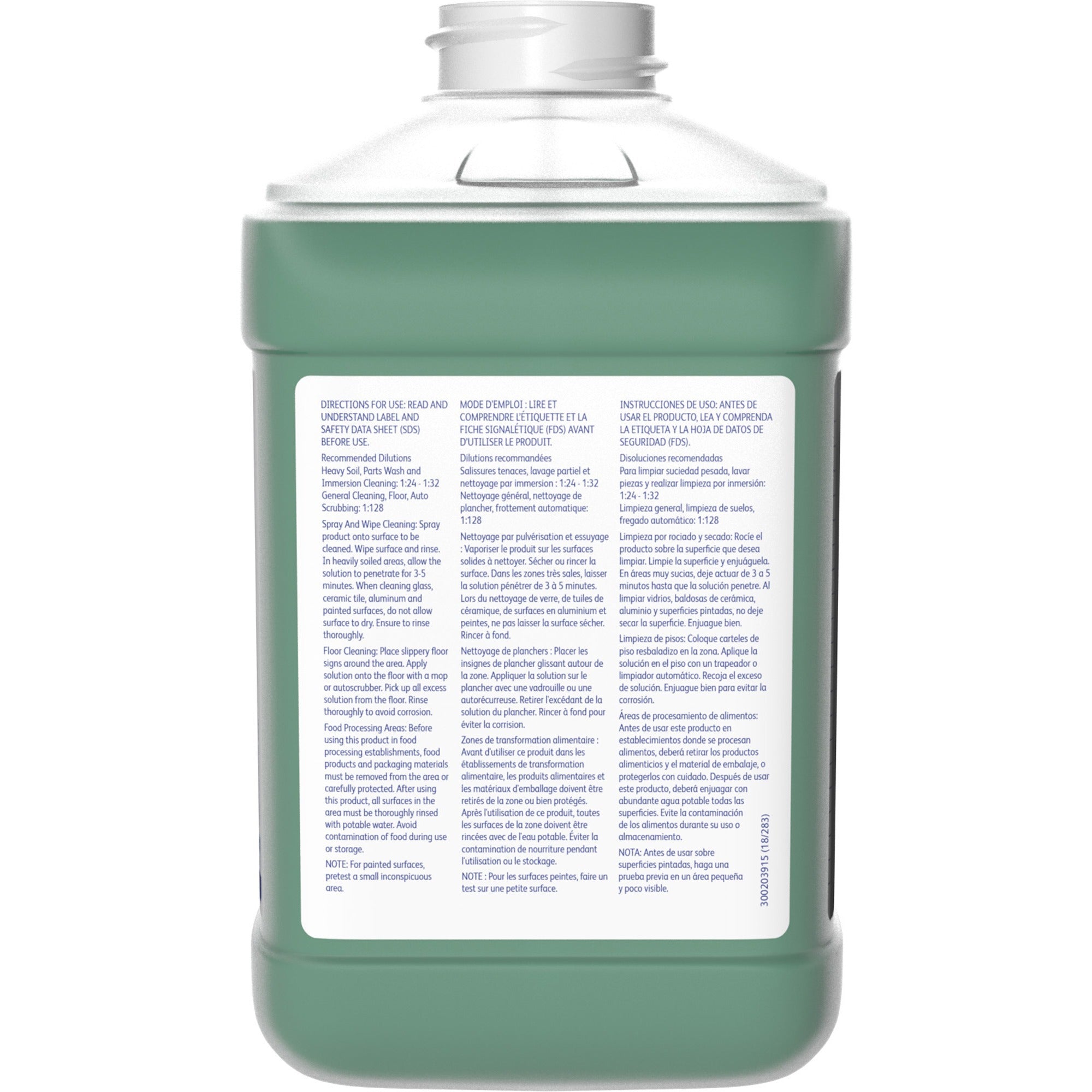 For Multipurpose - Concentrate - Liquid - 84.5 fl oz (2.6 quart) - Surfactant Scent - Recommended For: Soil Remover, Oil Remover, Grease Remover, Fluid Remover, Dirt Remover - Solvent-free, Low Foaming, VOC-free - Green - 2 / Carton