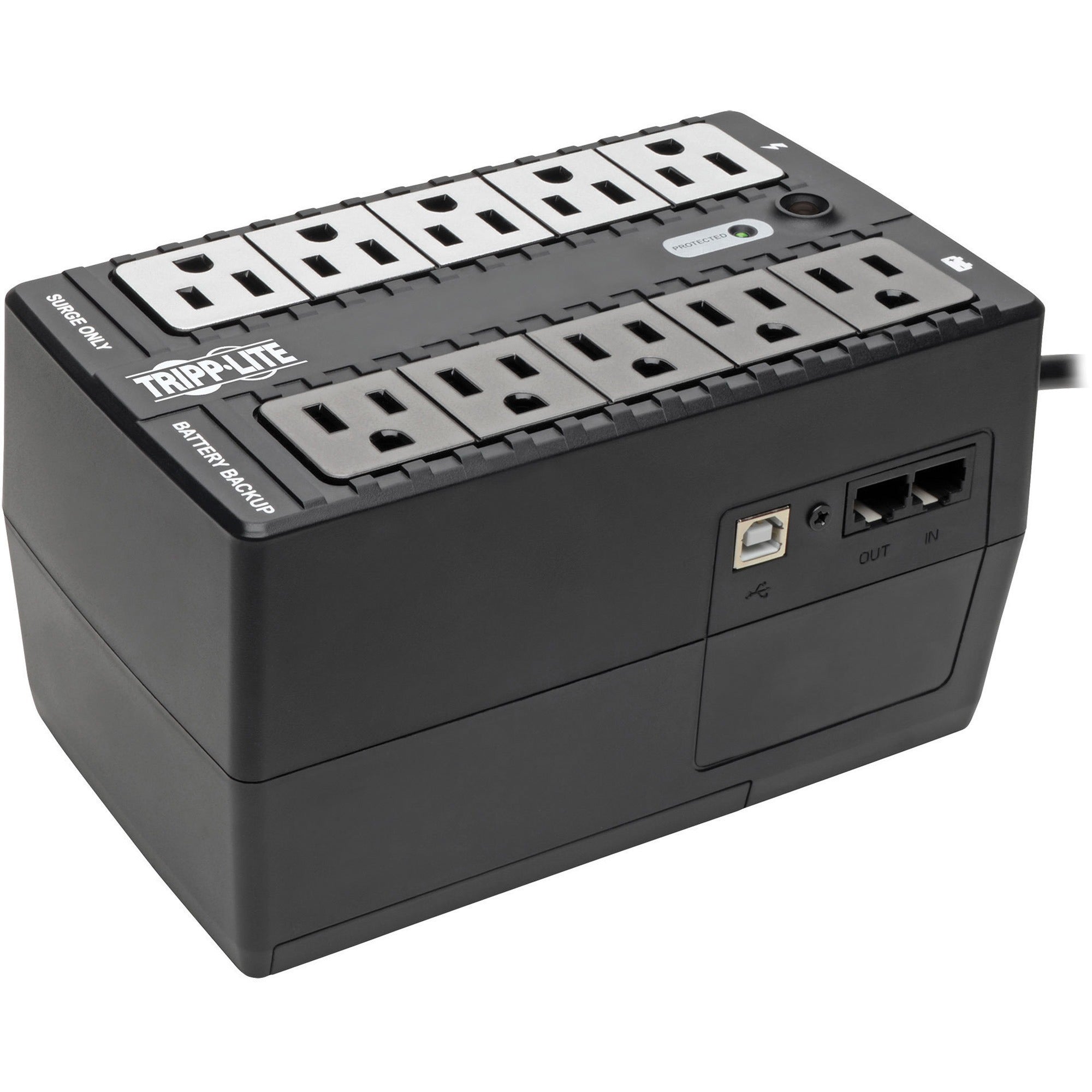 Ultra-compact Desktop/Tower/Wall Mount - 6.50 Hour Recharge - 1.20 Minute Stand-by - 120 V AC Input - 110 V AC, 115 V AC, 120 V AC Output - Single Phase - 10 x NEMA 5-15R Receptacle(s) - 5 x Battery/Surge Outlet