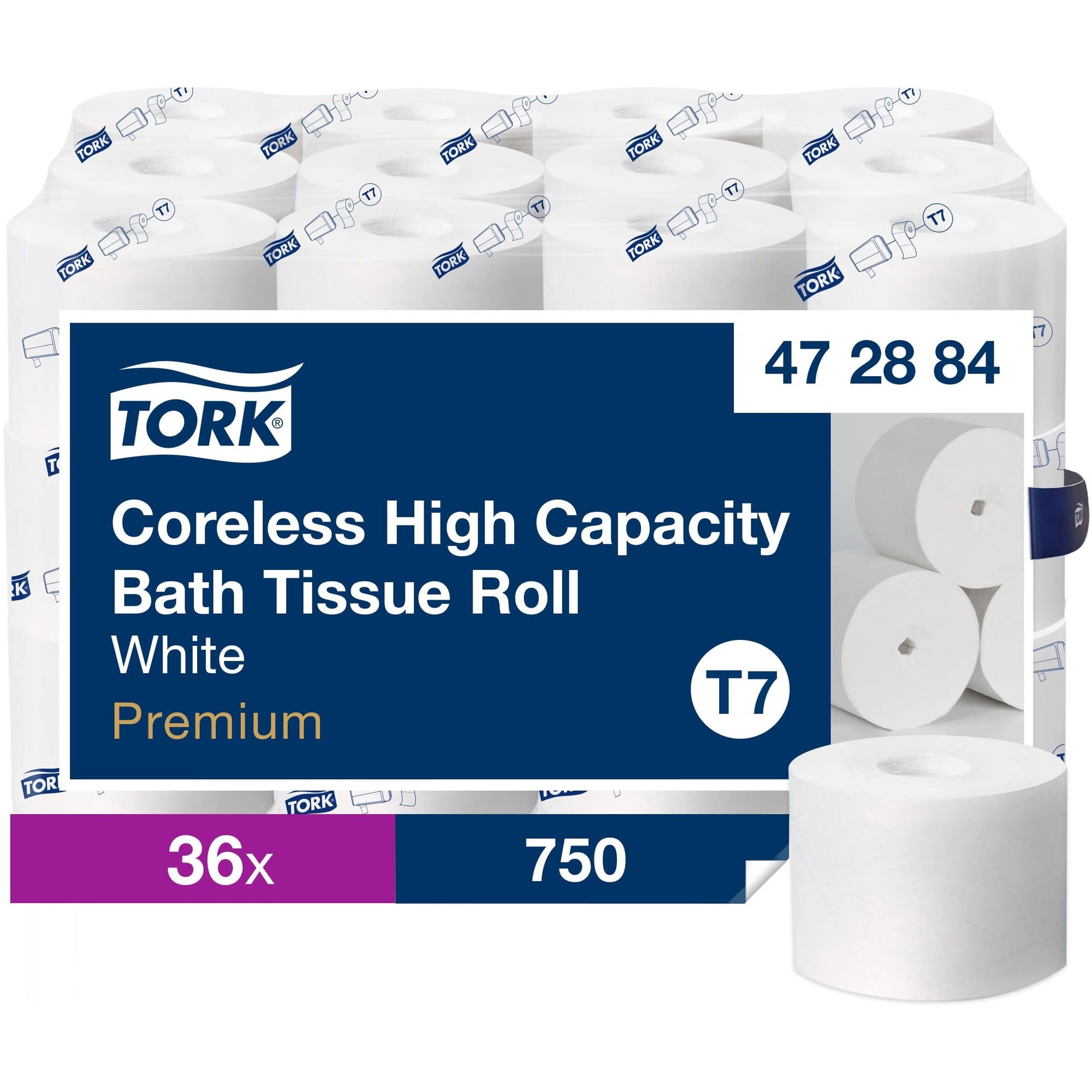2 Ply4" Length - 750 Sheets/Roll - 4.75" Roll Diameter - White - Paper - 36 / Carton