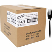 Fork - Breakroom - Disposable - Black - 1000 / Carton