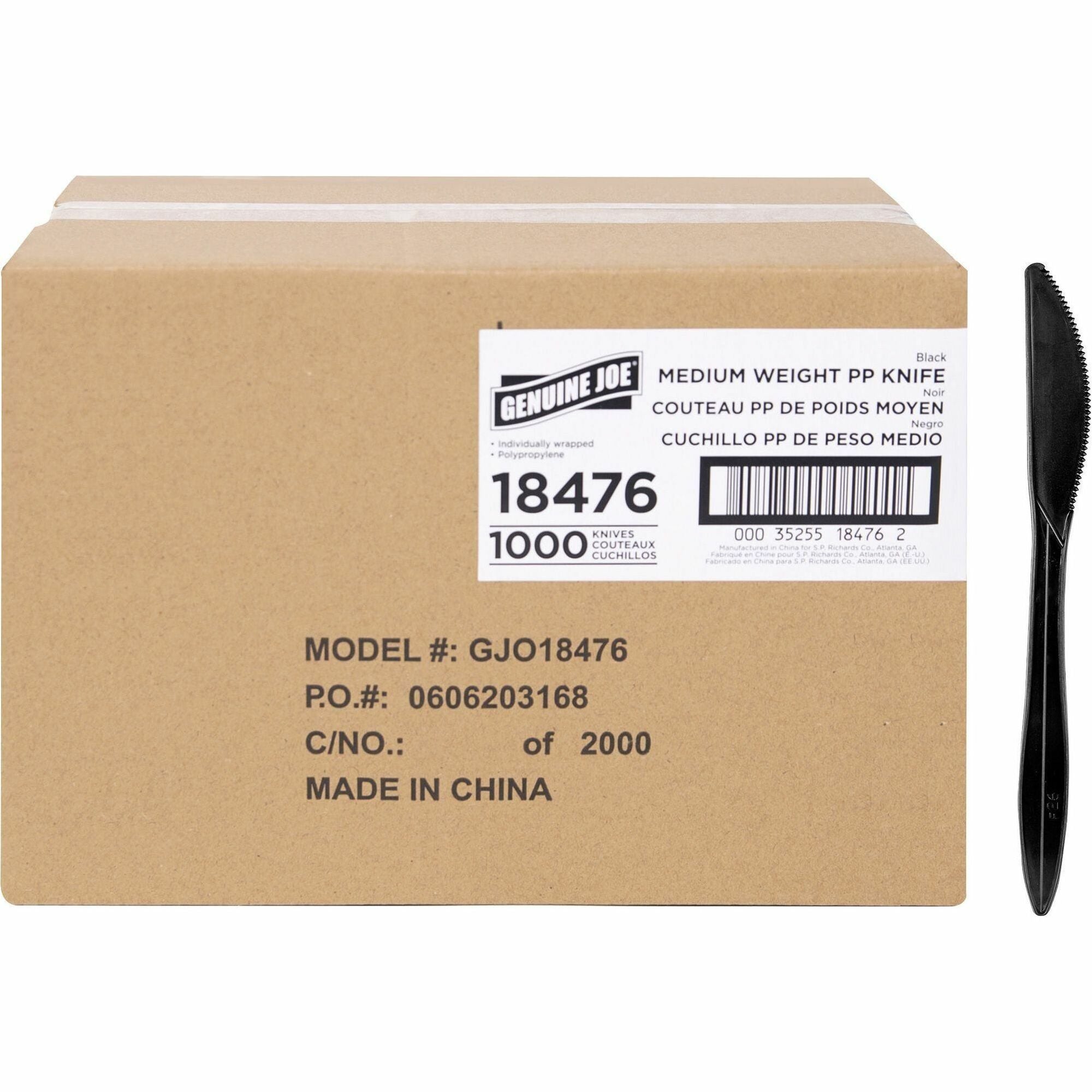 Knife - Breakroom - Disposable - Black - 1000 / Carton