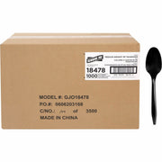 Teaspoon - Breakroom - Disposable - Black - 1000 / Carton