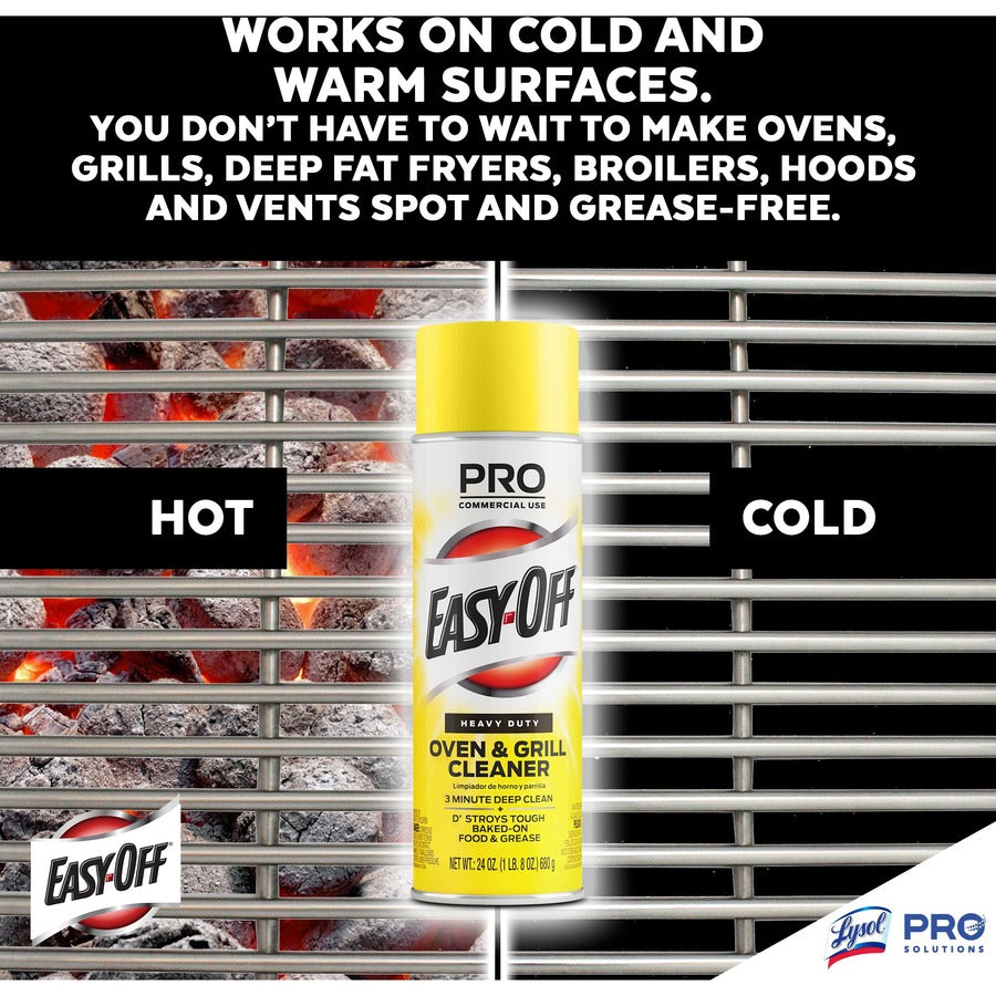 Professional Easy-Off Heavy Duty Oven & Grill Cleaner - Ready-To-Use - 24 fl oz (0.8 quart) - Lemon Floral Scent - Heavy Duty - White Aerosol Spray Can - 1 Each