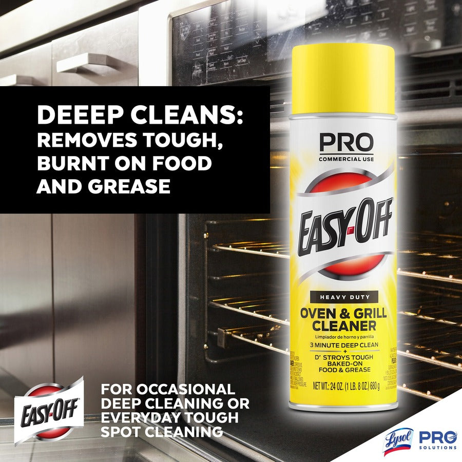 Professional Easy-Off Heavy Duty Oven & Grill Cleaner - Ready-To-Use - 24 fl oz (0.8 quart) - Lemon Floral Scent - Heavy Duty - White Aerosol Spray Can - 1 Each