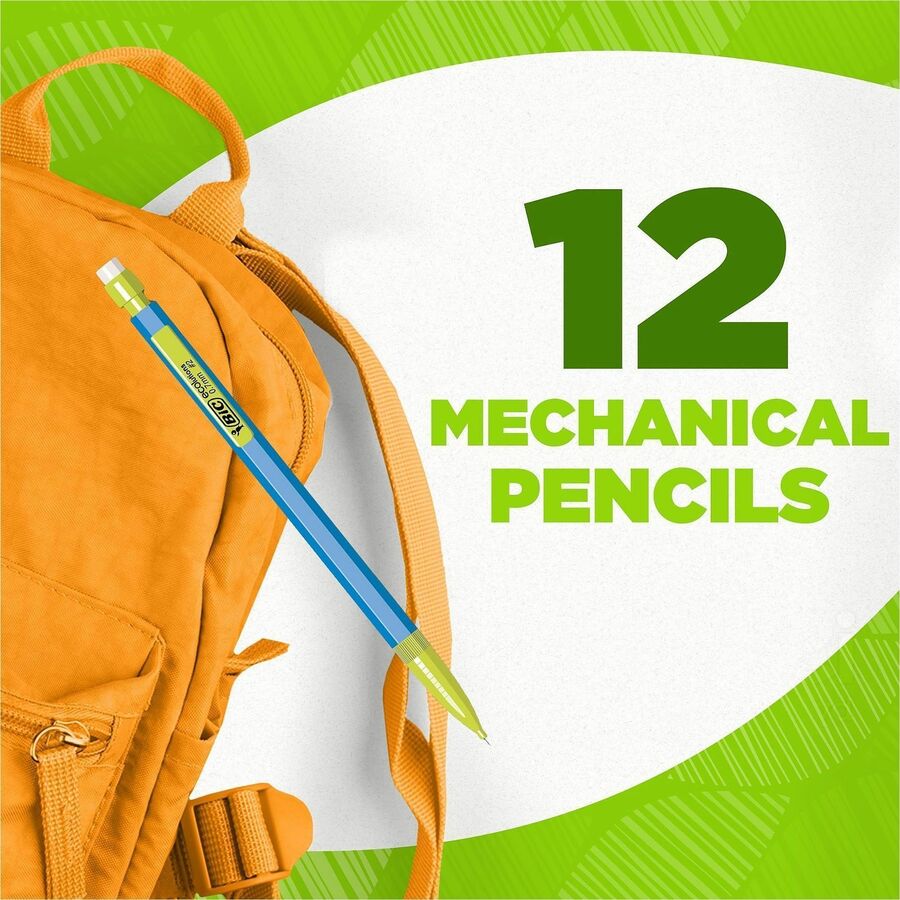 0.7 mm Black Lead - #2, HB - Medium Point - Assorted Barrel - 1 Dozen