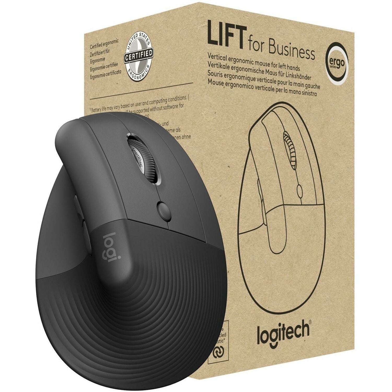 Optical - Wireless - Bluetooth/Radio Frequency - Graphite - USB - 4000 dpi - Scroll Wheel - 4 Button(s) - Small/Medium Hand/Palm Size - 1 Each