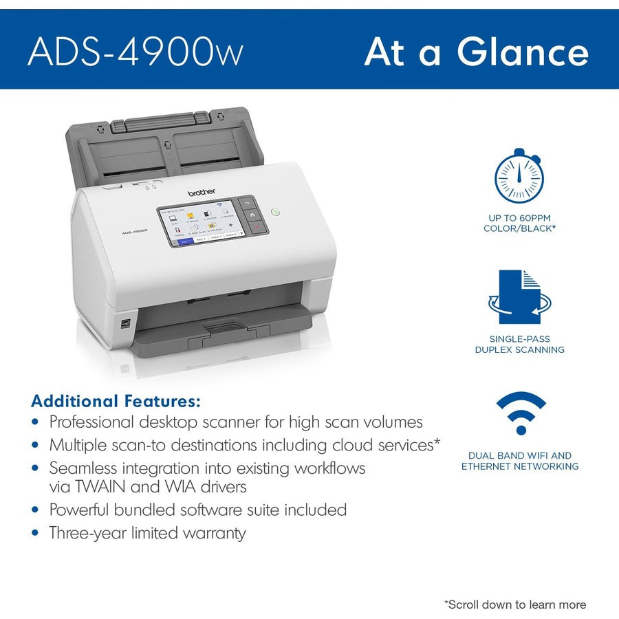 48-bit Color - 60 ppm (Mono) - 60 ppm (Color) - Duplex Scanning - USB