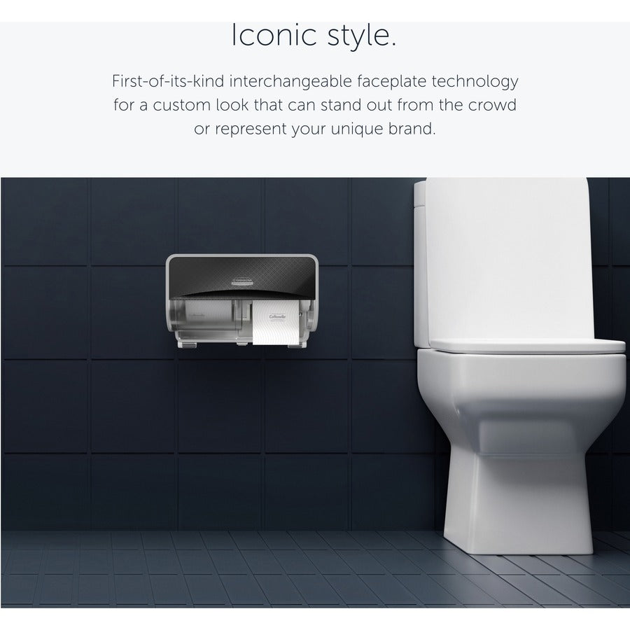 Kimberly-Clark Professional ICON Standard Roll Horizontal Toilet Paper Dispenser - Coreless - 2 x Roll - Black Mosaic - Refillable, Key Lock - 1 Each