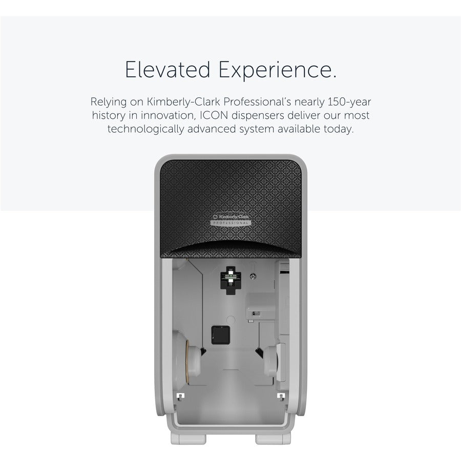 Kimberly-Clark Professional ICON Standard Roll Vertical Toilet Paper Dispenser - Coreless - 2 x Roll - Black Mosaic - Refillable, Key Lock - 1 Each
