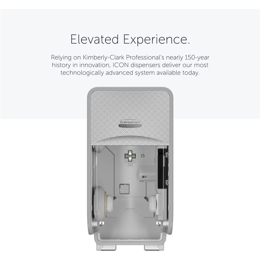 Kimberly-Clark Professional ICON Standard Roll Vertical Toilet Paper Dispenser - Coreless - 2 x Roll - Silver Mosaic - Refillable, Key Lock - 1 Each