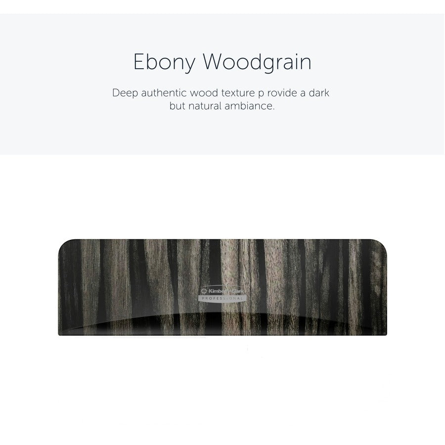 Kimberly-Clark Professional ICON Standard Roll Horizontal Toilet Paper Dispenser Faceplate, Ebony Woodgrain, 3.6" x 12" x 1.5", 1 Each