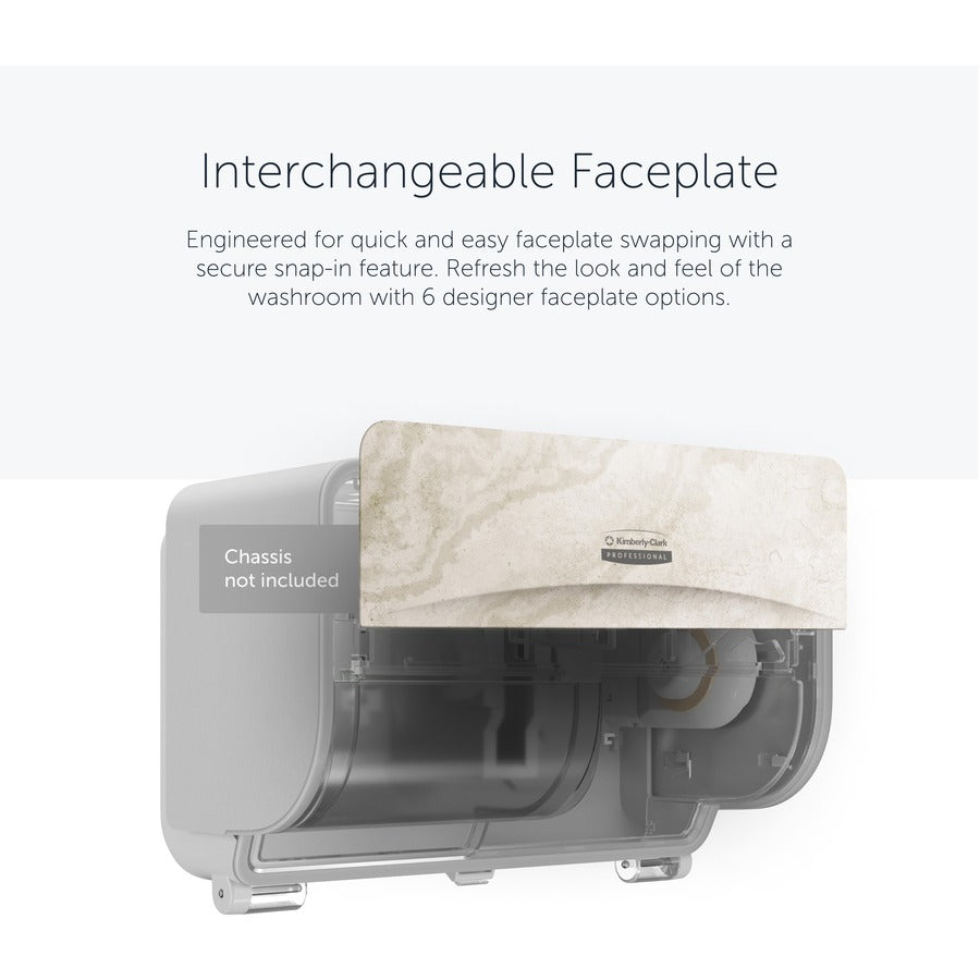 Kimberly-Clark Professional ICON Standard Roll Horizontal Toilet Paper Dispenser Faceplate, Warm Marble, 3.6" x 12" x 1.5", 1 Each