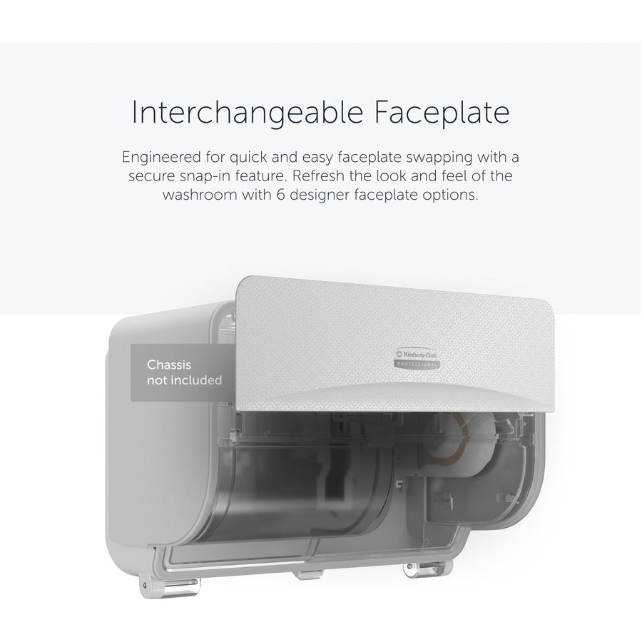 Kimberly-Clark Professional ICON Standard Roll Horizontal Toilet Paper Dispenser Faceplate, White Mosaic, 3.6" x 12" x 1.5", 1 Each