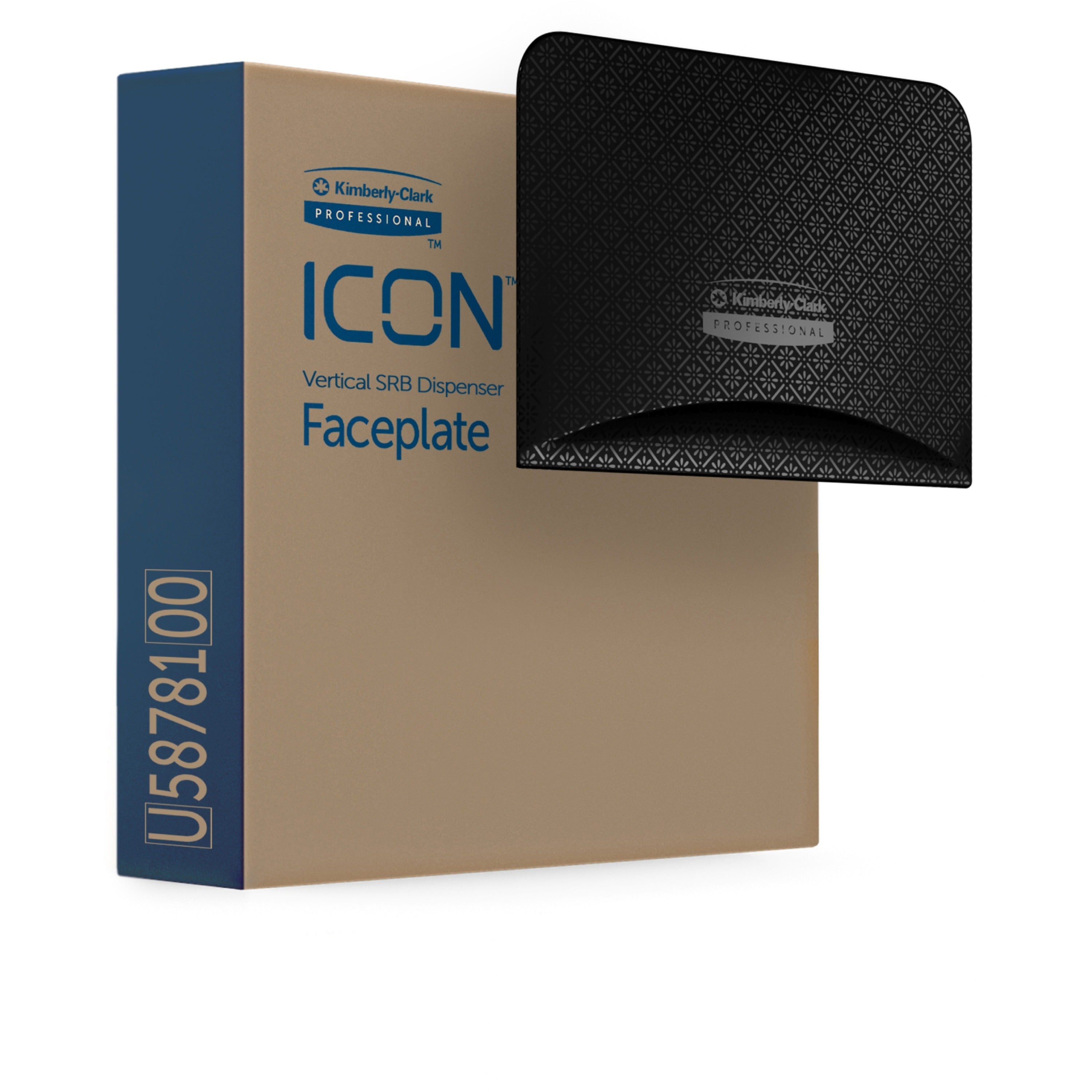 Kimberly-Clark Professional ICON Standard Roll Vertical Toilet Paper Dispenser Faceplate, Black Mosaic, 4.3" x 6" x 1.5", 1 Each