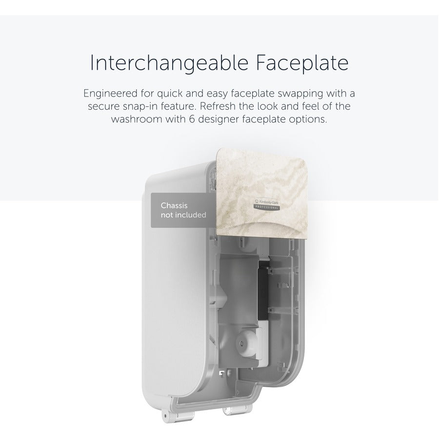 Kimberly-Clark Professional ICON Standard Roll Vertical Toilet Paper Dispenser Faceplate, Warm Marble, 4.3" x 6" x 1.5", 1 Each