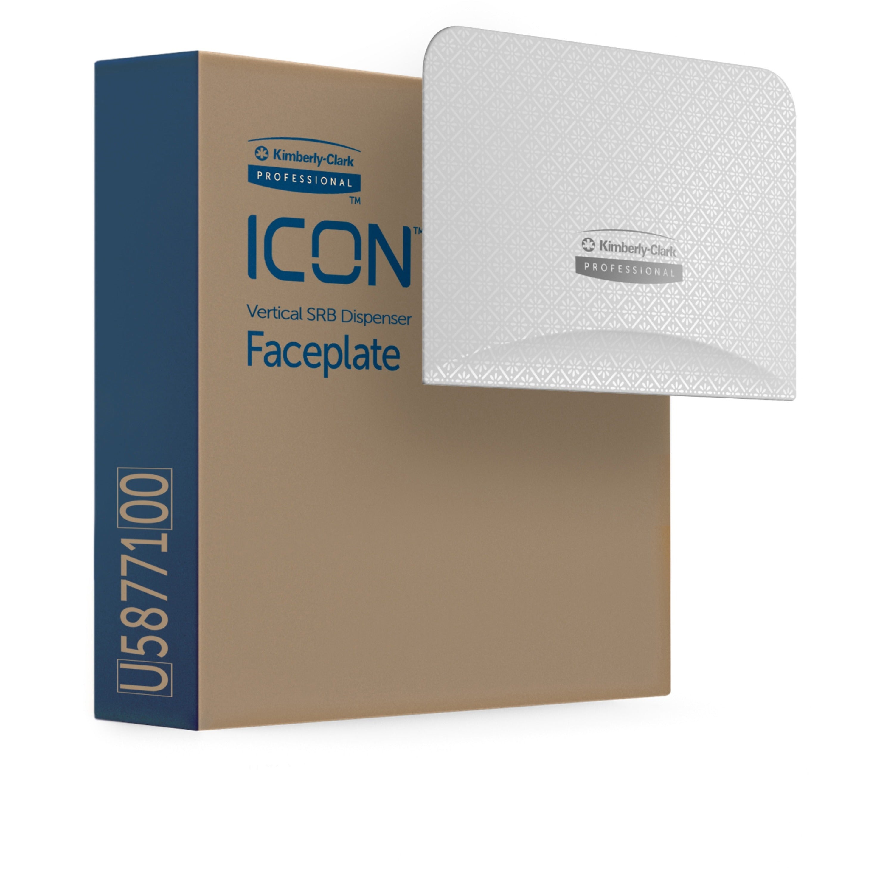 Kimberly-Clark Professional ICON Standard Roll Vertical Toilet Paper Dispenser Faceplate, White Mosaic, 4.3" x 6" x 1.5", 1 Each
