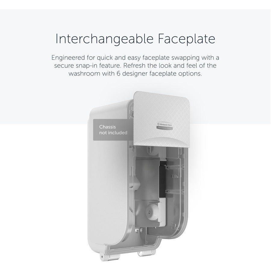 Kimberly-Clark Professional ICON Standard Roll Vertical Toilet Paper Dispenser Faceplate, White Mosaic, 4.3" x 6" x 1.5", 1 Each