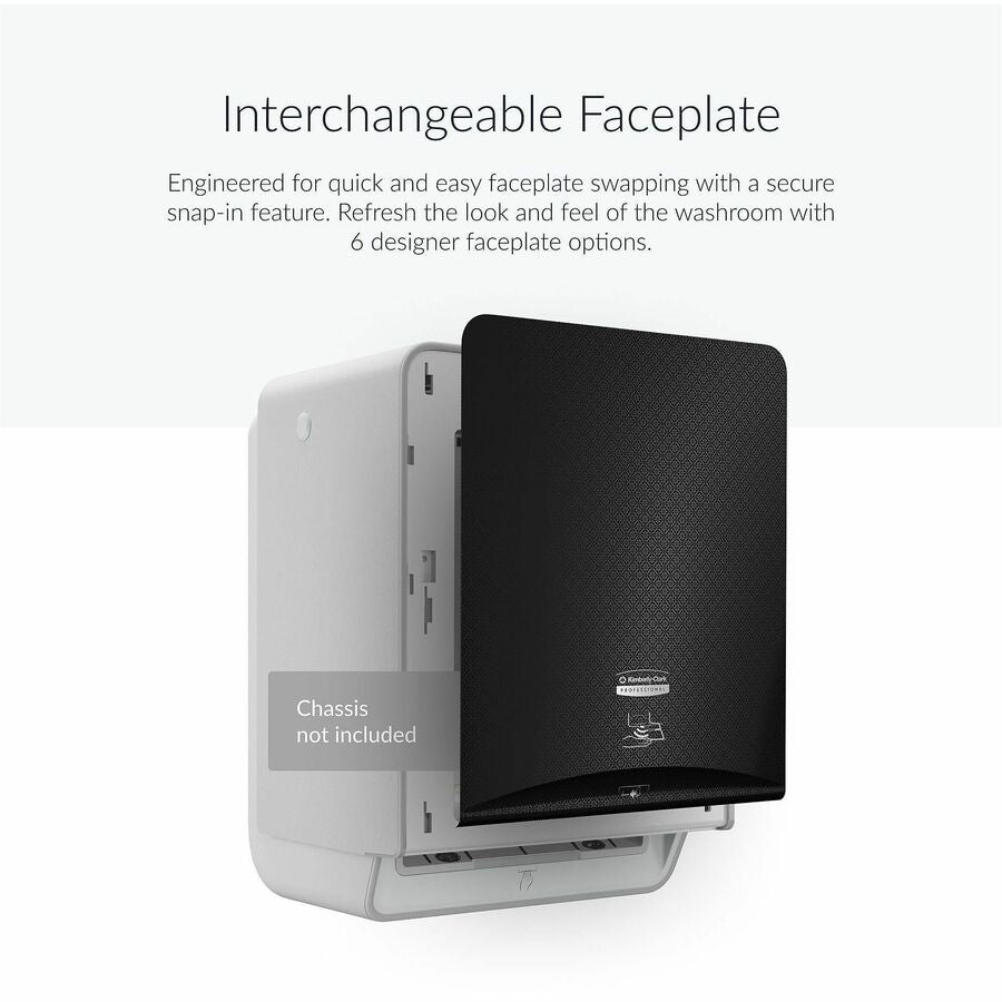 Kimberly-Clark Professional ICON Automatic Hard Roll Towel Dispenser Faceplate, Black Mosaic, 15" x 12" x 1.5", 1 Each