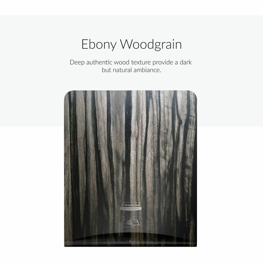 Kimberly-Clark Professional ICON Automatic Hard Roll Towel Dispenser Faceplate, Ebony Woodgrain, 15" x 12" x 1.5", 1 Each