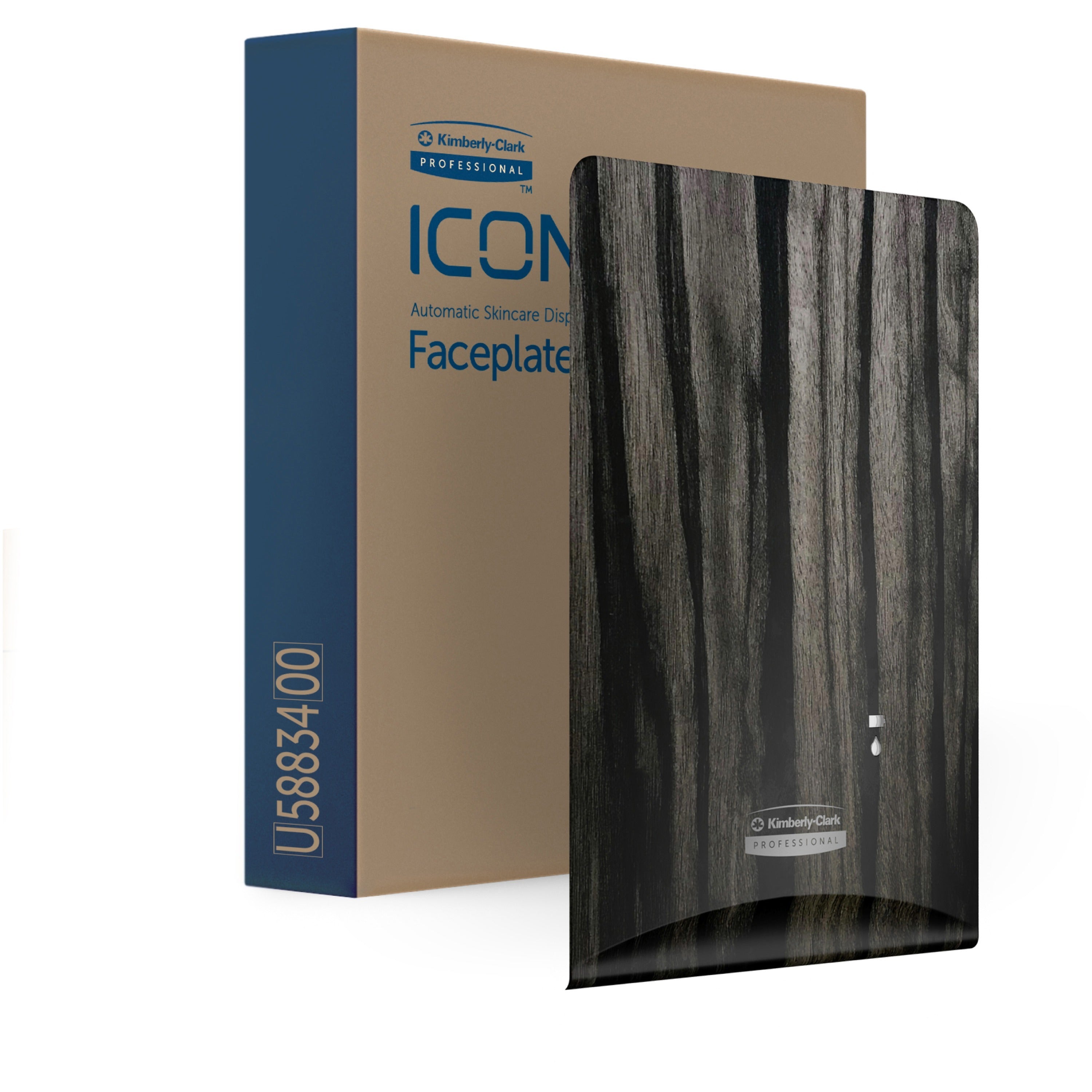 Kimberly-Clark Professional ICON Electronic Skin Care Dispenser Faceplate, Ebony Woodgrain, 10" x 7" x 1.5", 1 Each