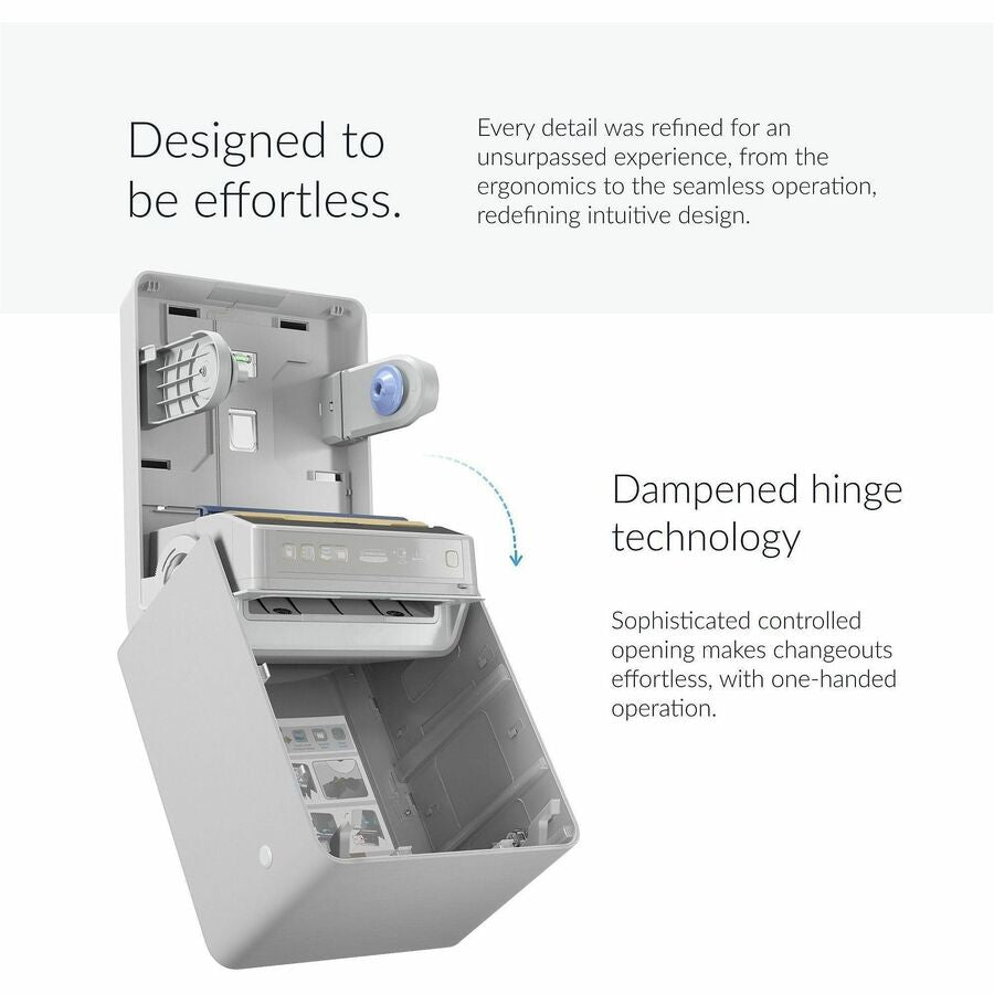 Touchless Dispenser - 16.5" Height x 12.4" Width x 10.2" Depth - Gray - Automatic, Hinged, Jam-free, Key Lock, Push Button - 1 Each