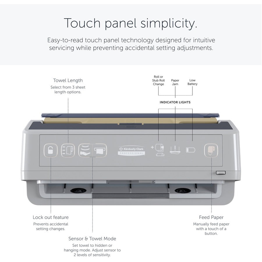 Touchless Dispenser - 16.5" Height x 12.4" Width x 10.2" Depth - Gray - Automatic, Hinged, Jam-free, Key Lock, Push Button - 1 Each