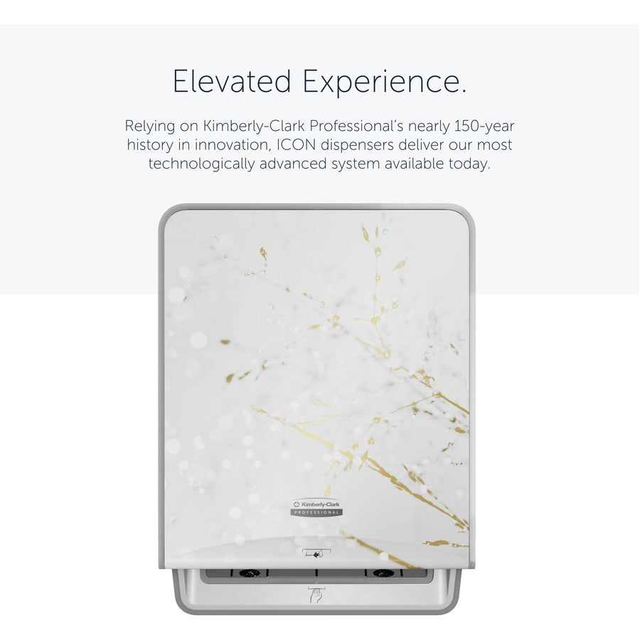 Kimberly-Clark Professional ICON Auto Roll Towel Dispenser - Touchless Dispenser - 16.5" Height x 12.4" Width x 10.2" Depth - Cherry Blossom - Automatic, Hinged, Jam-free, Key Lock, Push Button, Long Lasting - 1 Each