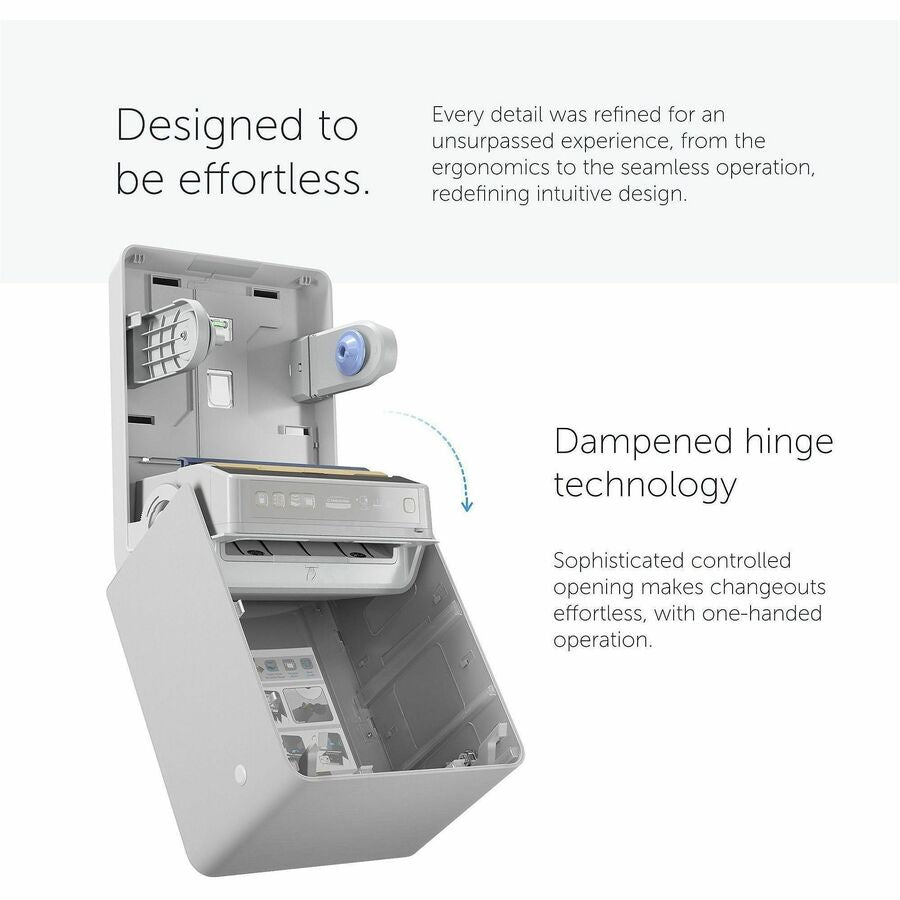 Kimberly-Clark Professional ICON Auto Roll Towel Dispenser - Touchless Dispenser - 16.5" Height x 12.4" Width x 10.2" Depth - Silver Mosaic - Automatic, Hinged, Jam-free, Key Lock, Push Button, Long Lasting - 1 Each