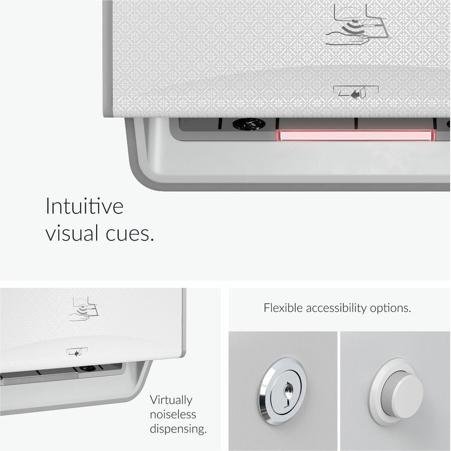 Kimberly-Clark Professional ICON Auto Roll Towel Dispenser - Touchless Dispenser - 16.5" Height x 12.4" Width x 10.2" Depth - White Mosaic - Automatic, Hinged, Jam-free, Key Lock, Push Button, Long Lasting - 1 Each