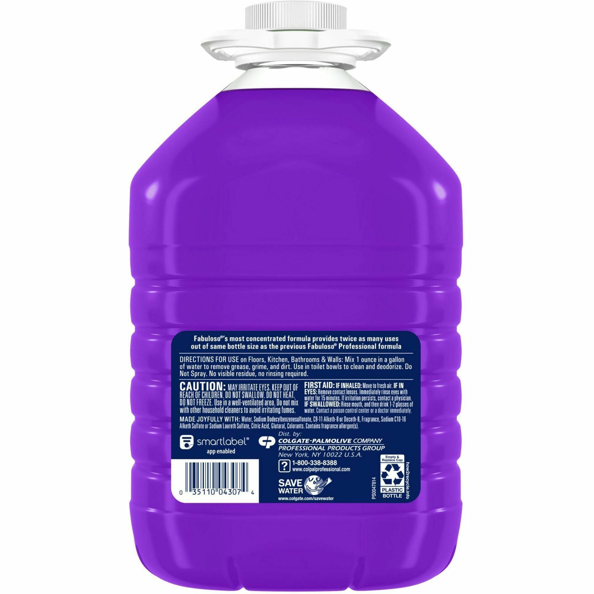 Fabuloso All-Purpose Cleaner - 128 fl oz (4 quart) - Lavender, Fresh Scent - Long Lasting, pH Neutral, Rinse-free, Deodorize, Easy to Use, Residue-free - Purple Bottle - 4 / Carton