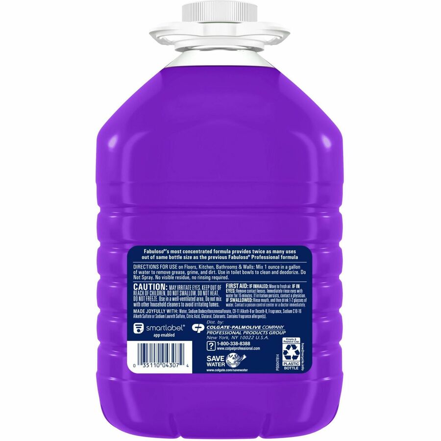 Fabuloso All-Purpose Cleaner - 128 fl oz (4 quart) - Lavender, Fresh Scent - Long Lasting, pH Neutral, Rinse-free, Deodorize, Easy to Use, Residue-free - Purple Bottle - 4 / Carton