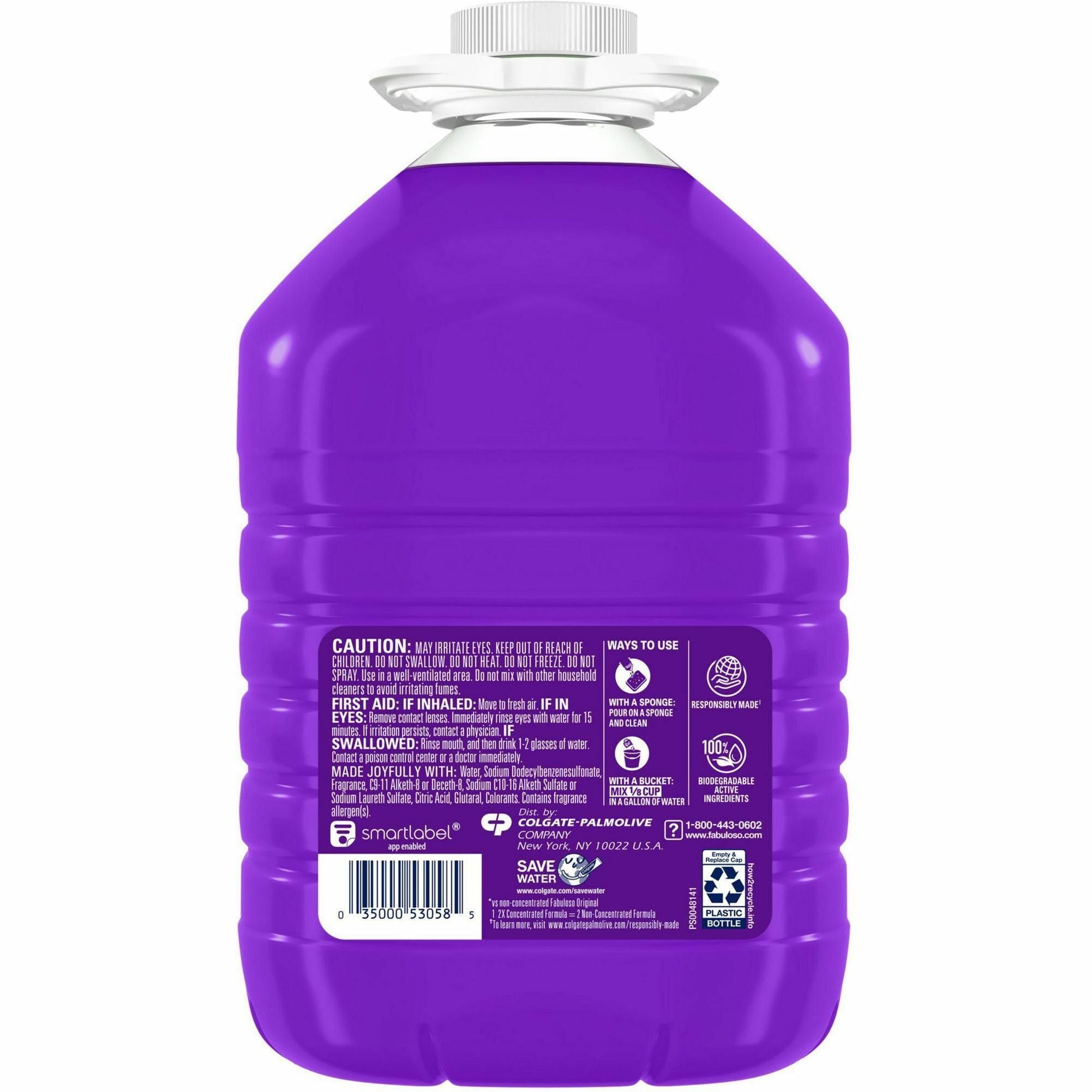 Fabuloso All-Purpose Cleaner - 128 fl oz (4 quart) - Lavender Scent - Rinse-free, Residue-free, Long Lasting - Purple - 4 / Carton