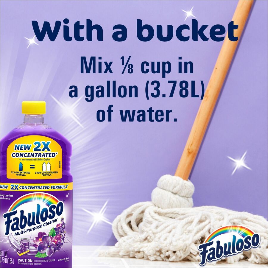 Fabuloso All-Purpose Cleaner - 128 fl oz (4 quart) - Lavender Scent - Rinse-free, Residue-free, Long Lasting - Purple - 4 / Carton