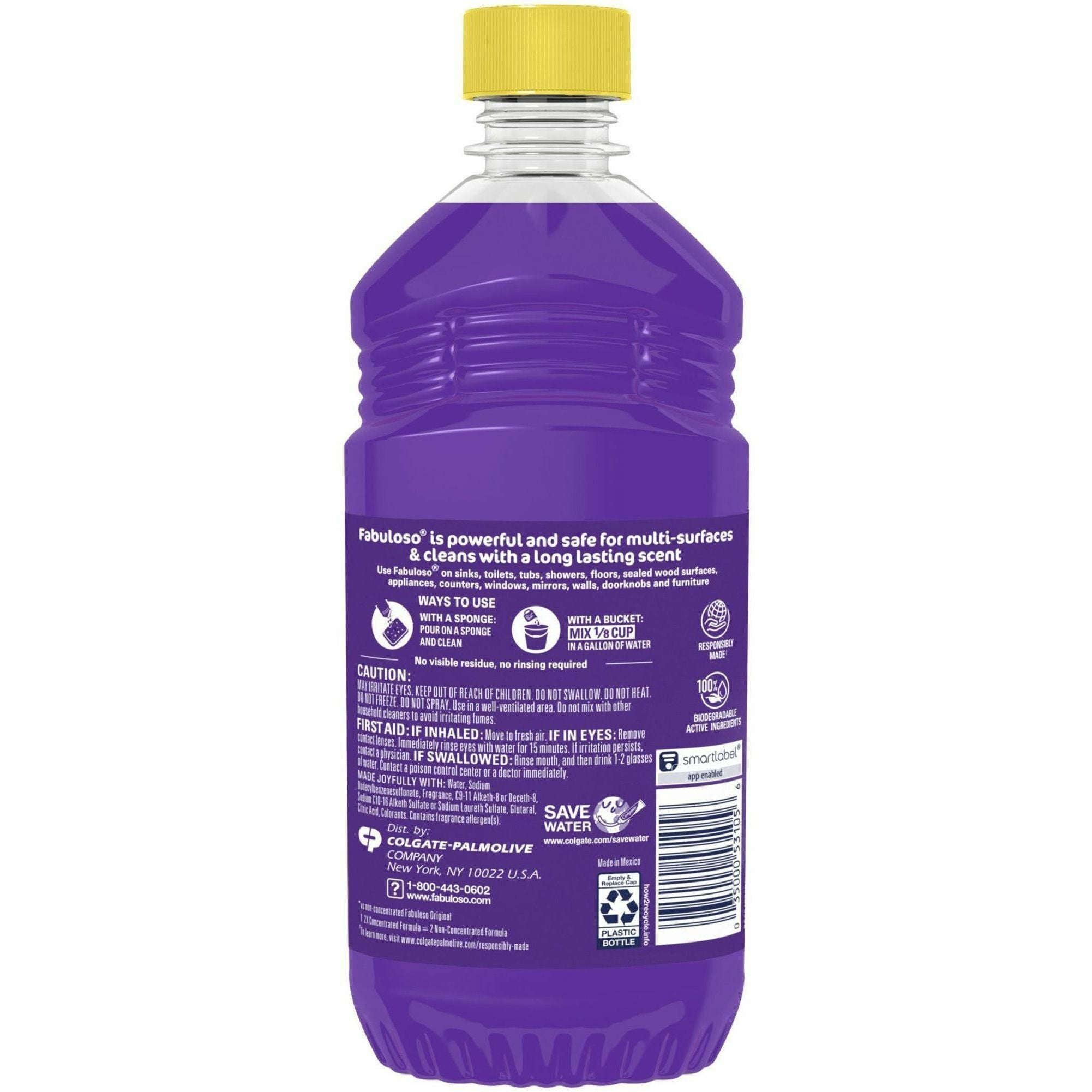 Fabuloso All-Purpose Cleaner - 16.9 fl oz (0.5 quart) - Lavender Scent - Residue-free, pH Neutral, Rinse-free, Long Lasting - Lavender - 24 / Carton