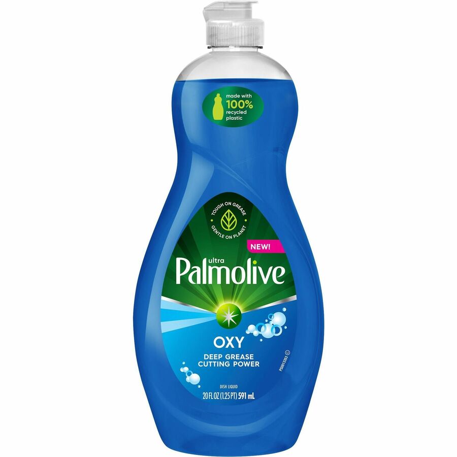 Palmolive Ultra Dish Soap Oxy Degreaser - Concentrate - 20 fl oz (0.6 quart) - Residue-free, Dry Resistant, Eco-friendly, Biodegradable, Phosphate-free, Paraben-free - Blue - 9 / Carton