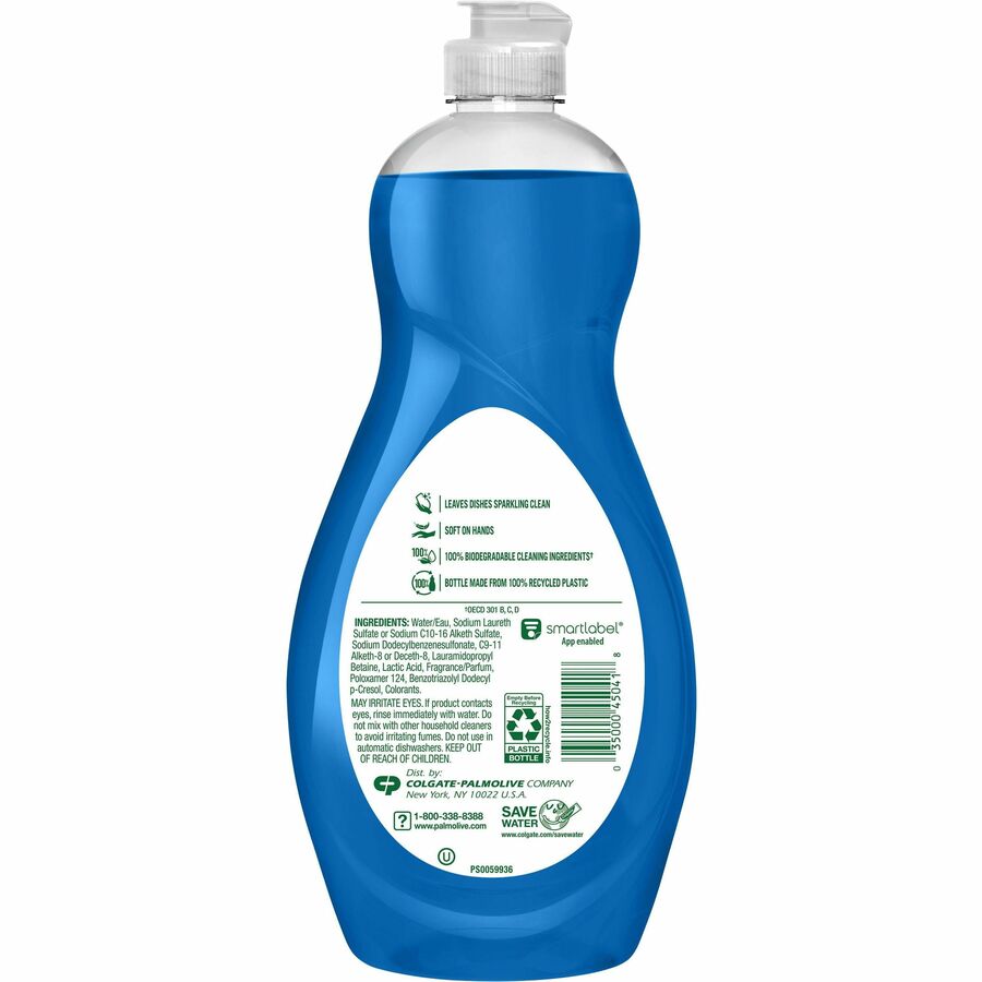 Palmolive Ultra Dish Soap Oxy Degreaser - Concentrate - 20 fl oz (0.6 quart) - Residue-free, Dry Resistant, Eco-friendly, Biodegradable, Phosphate-free, Paraben-free - Blue - 9 / Carton